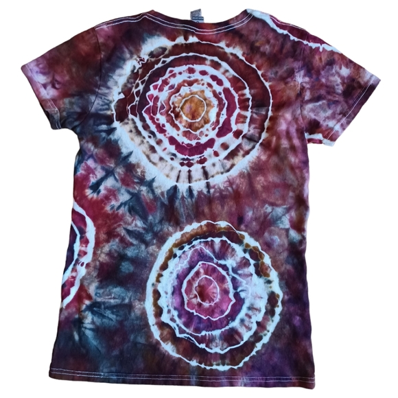 Burgundy Grace Ladies Small Geode Tie Dye Short Sleeve Tee - Picture 5 of 6